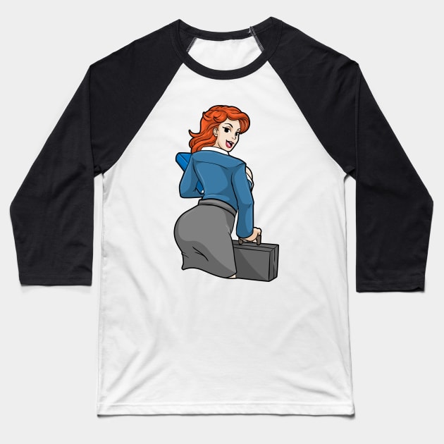 Sexy Secretary with Briefcase Baseball T-Shirt by Markus Schnabel